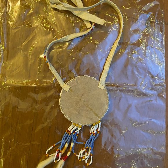 SOLD-beaded and quillwork medallion - Picture 3 of 3